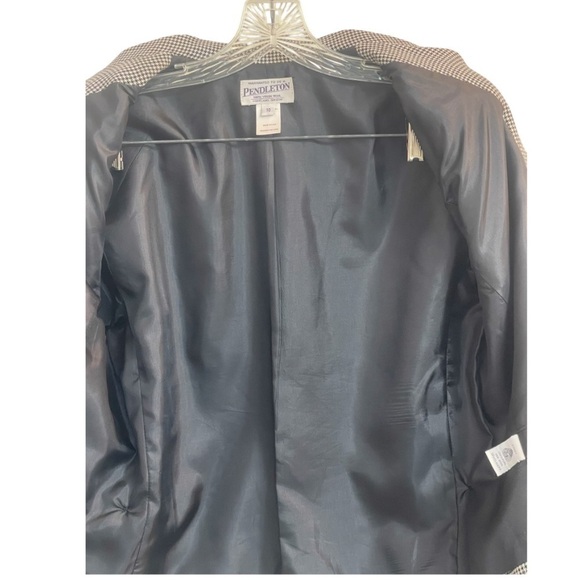 Pendleton Vintage Houndstooth Wool Zip-Up Jacket - Size Women’s 10 Black/White - Picture 6 of 16